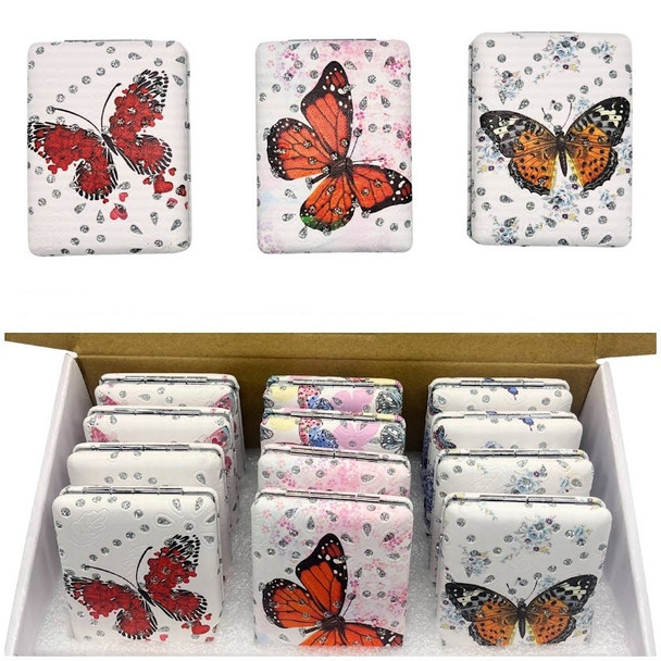 3.25 Butterfly Double Sided Rectangle Compact Mirror $1.50 each