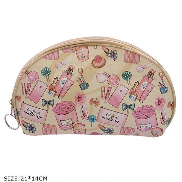 8.2" x 5.5" Beauty Print Zipper All Purpose Cosmetic Bag .68 each