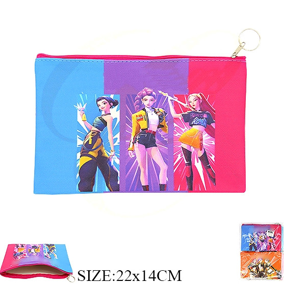 8.6" x 6.3" Novelty Print Pouch w/ Keyring .68 each