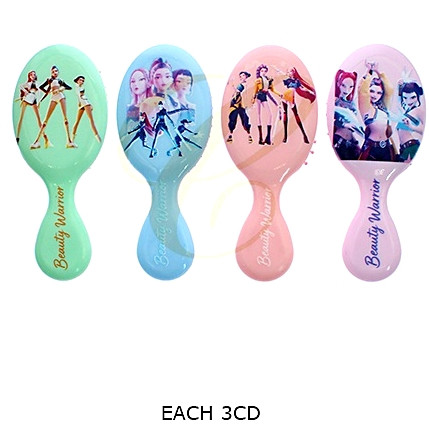 5.3" Novelty Print Gift Hair Brushes 12 per pk (1478R) .68 each