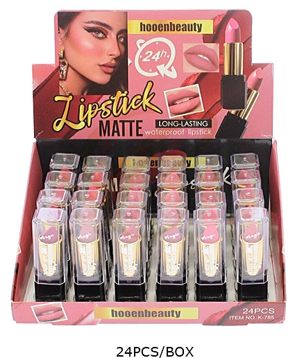Matte Waterproof Lipstick Display 24 pcs per display box .75 each