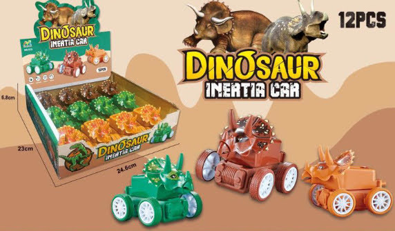 3" Dinosaur Inertia Car Toy 12 pcs per display .75 each