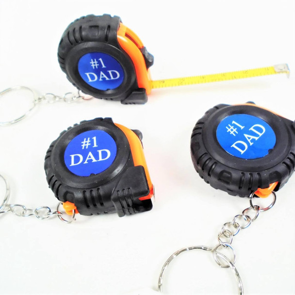 #1 DAD Rubber Grip 3 Ft Tape Measure Keychains .75 each