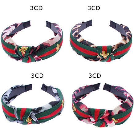 1.1" Knotted Stripe & Camouflage Pattern Headband .68 each