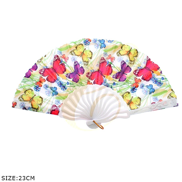 9" Colorful Butterfly Folding Hand Fan .68 each