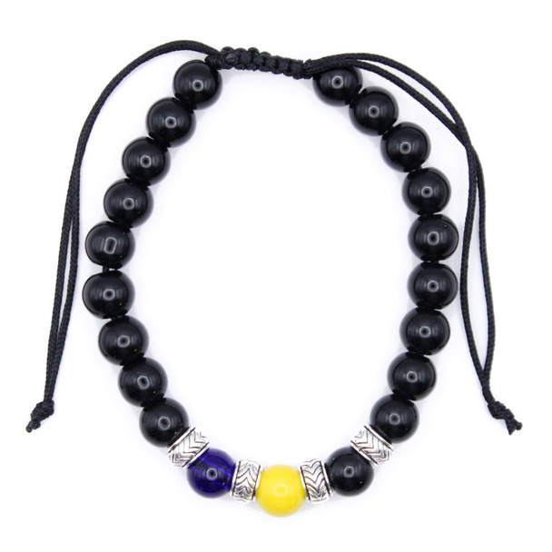 Black Beaded Adjustable Bracelet with Accent Beads .68 each