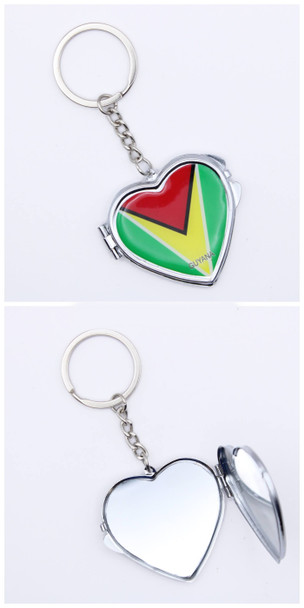 Guyana Flag Heart Keychain Mirror .82 each