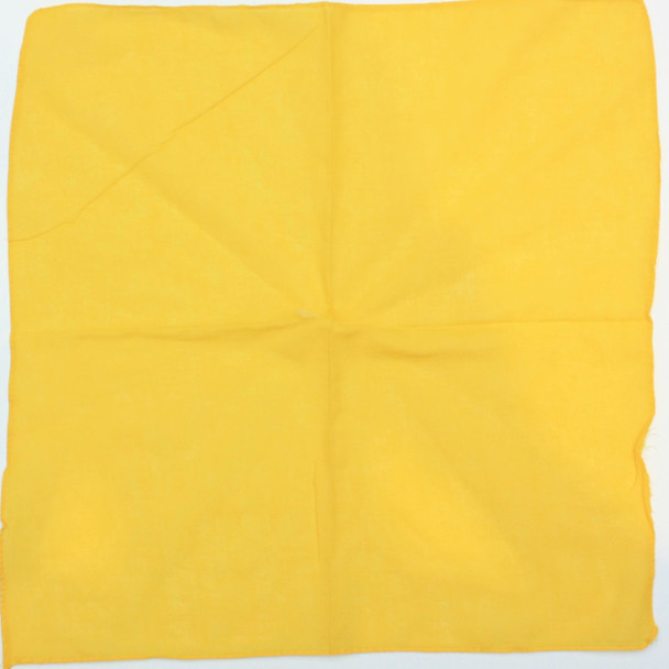 21" Square Cotton Bandana All Gold SOLID No Print .68 each