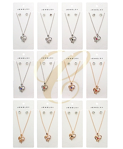 Mom Pendant Necklace & Stud Earrings Set .68 each set