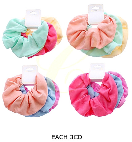 3 Pc Set Solid Pastel Color Scrunchie .68 each set