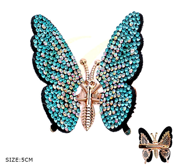 2" Sparkling Crystal Butterfly Hair Claw .68 each