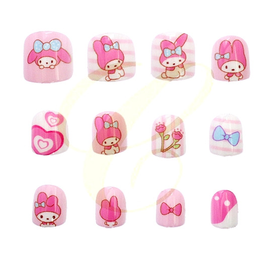 Kids Mixed Design 12 Pack Pre Glued Nails .68 each set