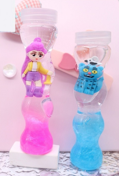 6.2" Large Crystal Mud Slime Jar with Novelty Figurines 12 pcs per display box .87 each