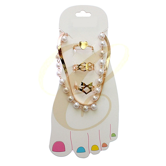 Pearl Chain Anklet & Toe Ring Set .68 each set