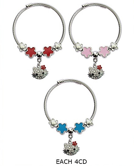 Kids Novelty Charm Stainless Steel Wire Bracelet (2294) .68 each