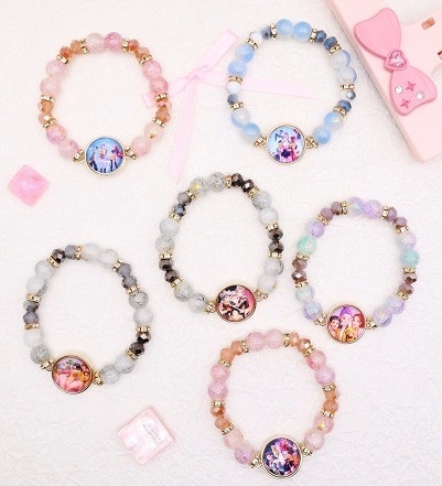 Marble Beaded Bracelet with Girl Squad Charm .68 each