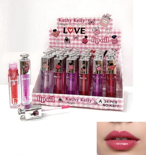 Magic Love Hydrating Glossy Lip Oil with Shimmer 24 PCS Display Box .75 each
