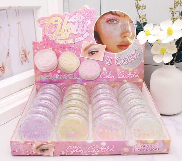 Glow Glitter Powder 4 Colors 24 PCS Display Box .75 each