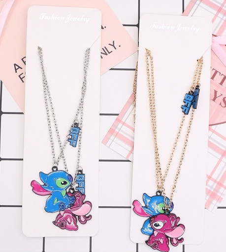 2 Pc Set 18" Novelty BFF Charm Gold & Silver Necklace (1146) .68 each set