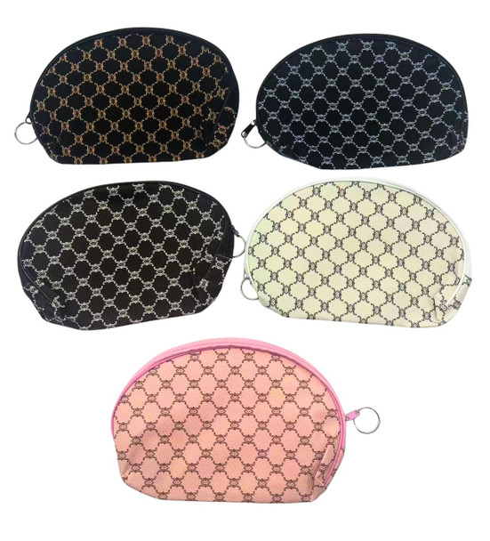 8.2" x 5.5" Hi Fashion Print Zipper All Purpose Cosmetic Bag .68 each