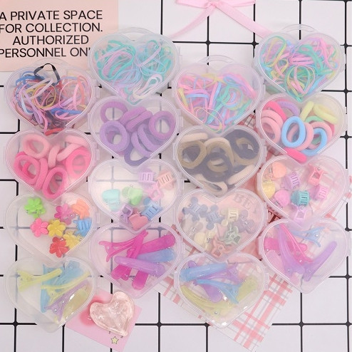 Hair Accessories Set in Cute Heart Case .68 each