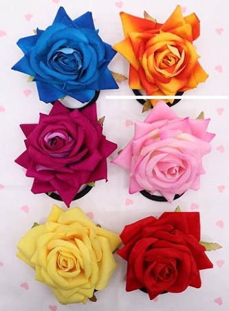 2.5" Large Rose Flower Hair Tie .68 each