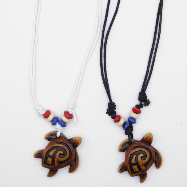 Adjustable Cord Necklace with Tribal Sea Turtle Charm .68 each
