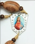 53" Long Large Wood Rosary Hanger w/ Mixed Saints Pictures Dark Brown Color $7 .50 Per Piece