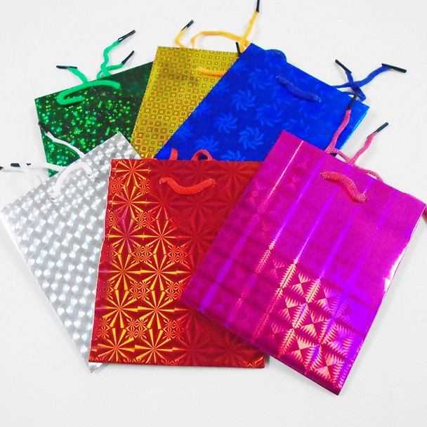 Hologram Gift Bags Small Size Asst Colors 4.5" X 5.5" .29 each