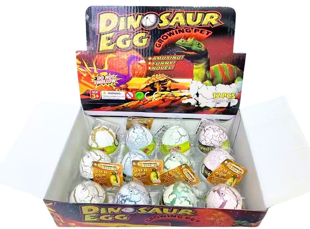 Hatch"em Dinosaur Eggs 12 per counter display box (Dino1) .75 each