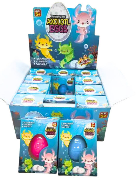 Hatch"em Axolotl Eggs 12 per counter display box .75 each