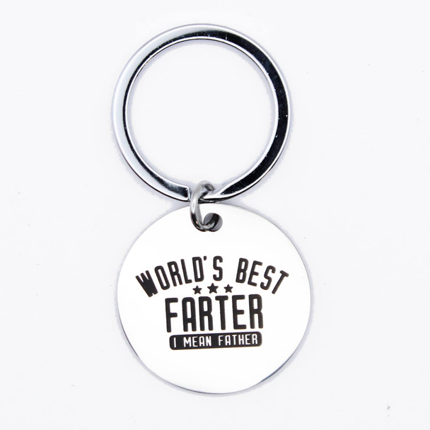 1" Stainless Steel WORLD'S BEST FARTER Keychain .75 each