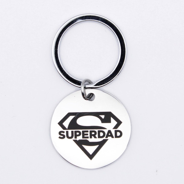 1" Stainless Steel SUPERDAD Keychain .75 each