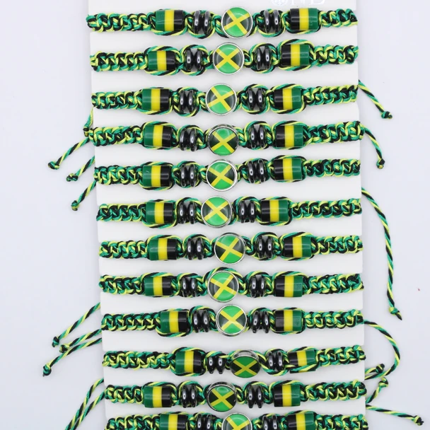 Jamaica Flag Braided Bracelets .68 each