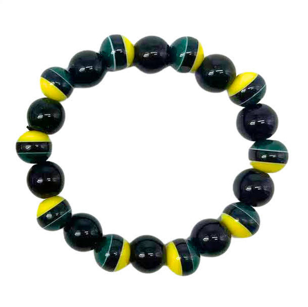 Jamaica Flag Colors Beaded Stretch Bracelet .68 each