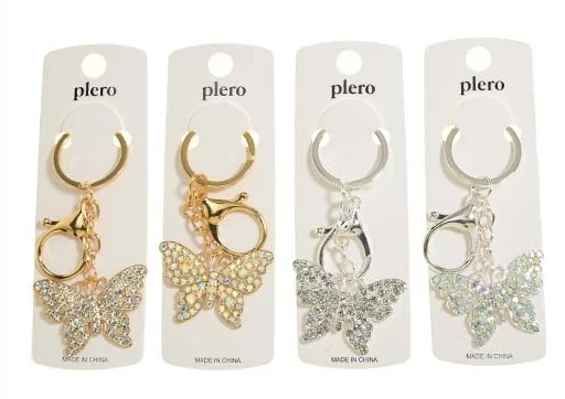 Butterfly Stone Gold & Silver Keychain .68 each