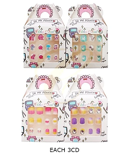Kids Pony Theme Design 12 Pack Pre Glued Nails  .68 each set