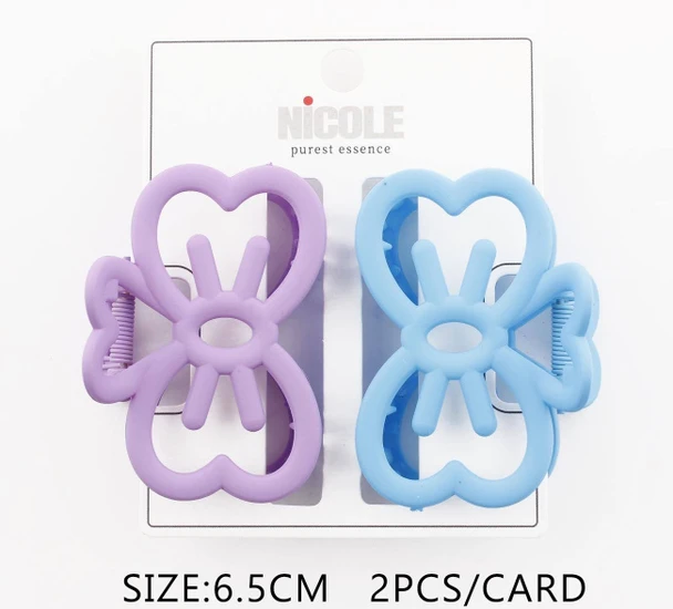 2.6" 2 Pc Pastel Bow Hair Claw Clips .68 each set