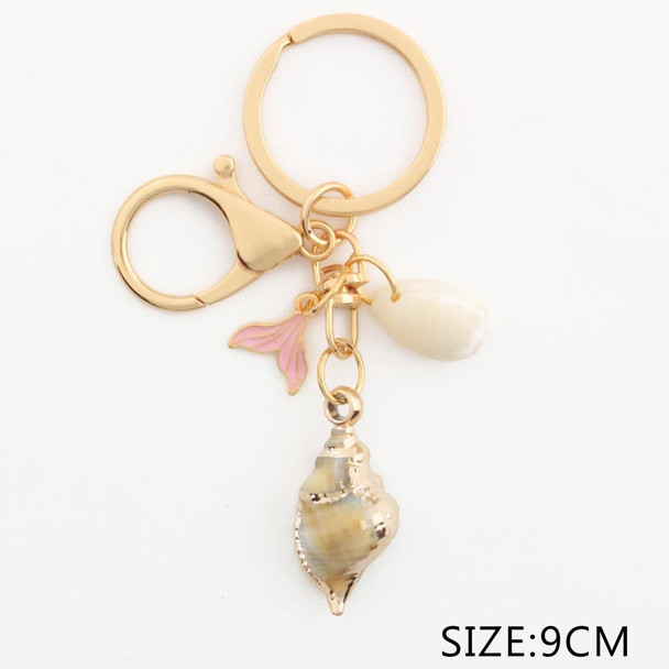 Ocean Charm Keychain with Seashell & Mermaid Pendant .68 each