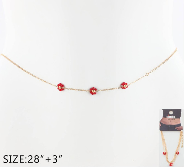 Belly Chain with Delicate Flower Charms .68 each
