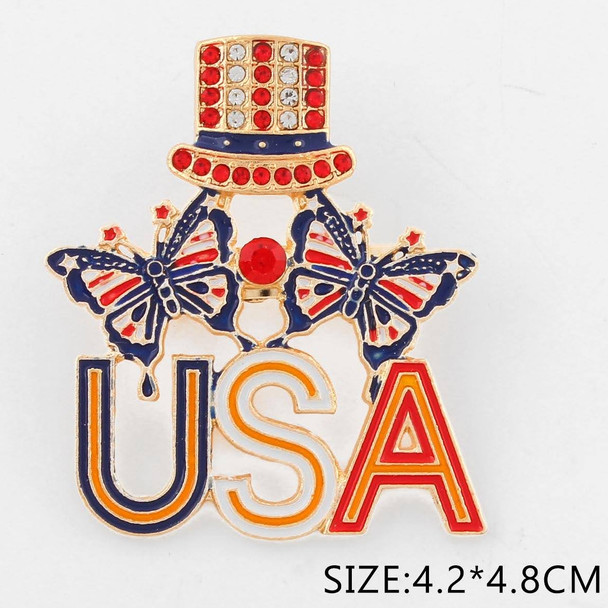 1.9" USA Patriotic Butterfly Brooch .68 each