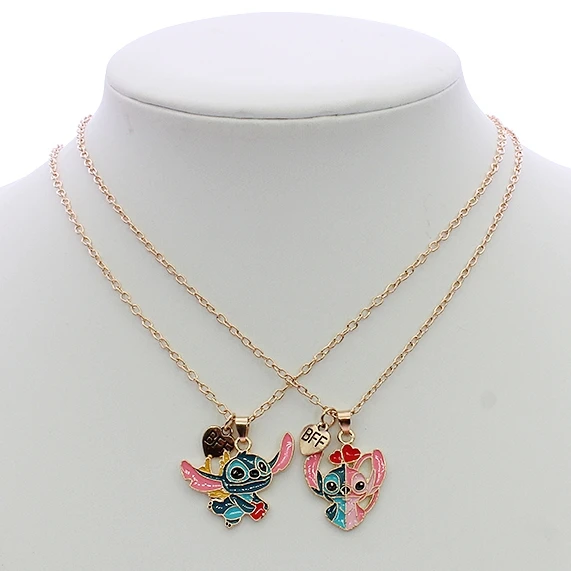 2 Pc Set 18" Novelty BFF Charm Gold & Silver Necklace (0871) .68 each set