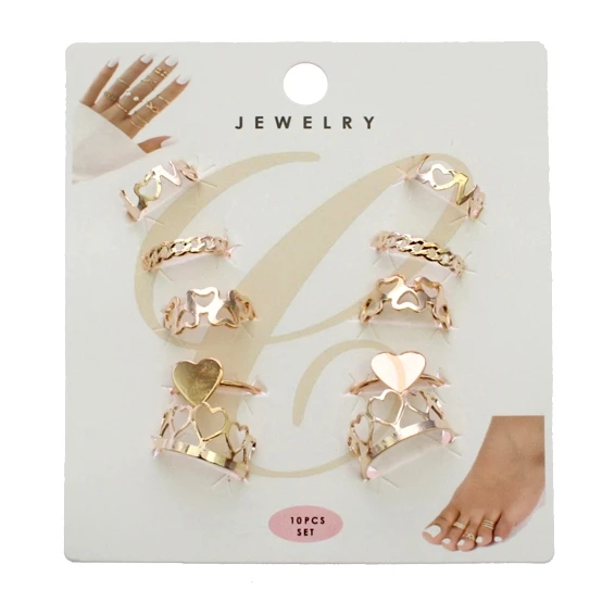 8 Piece Gold & Silver Midi Ring Set (0637) .68 each set