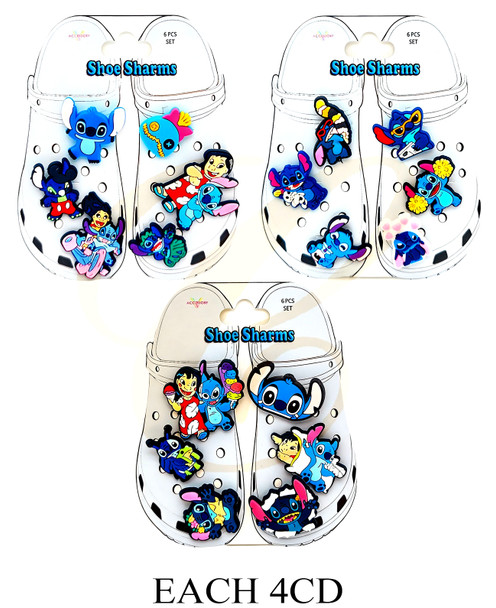 6 Pk Set of Shoe Charms Novelty Theme (2621) .75 per set
