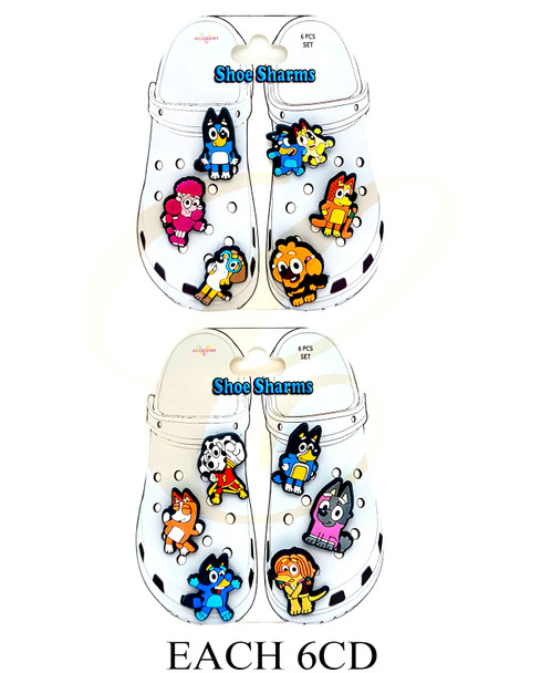 6 Pk Set of Shoe Charms Novelty Theme (2617) .75 per set