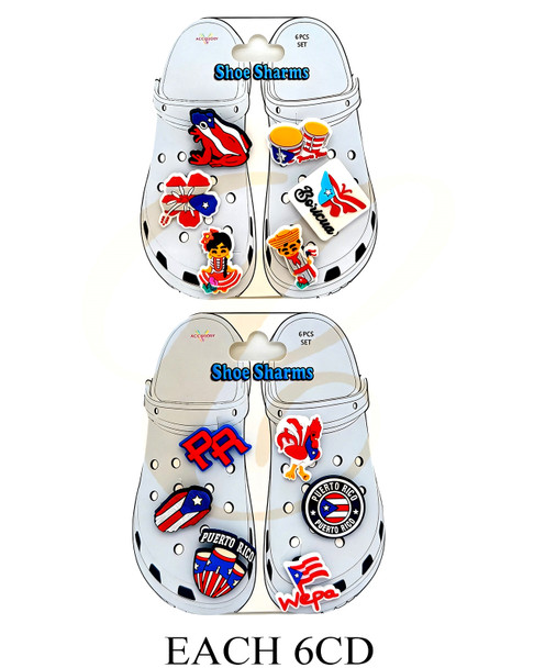6 Pk Set of Shoe Charms Puerto Rico Theme (2600) .75 per set