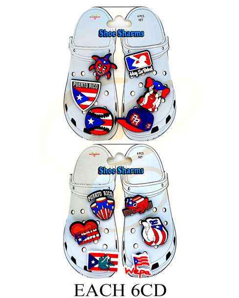 6 Pk Set of Shoe Charms Puerto Rico Theme (2599) .75 per set