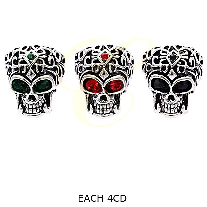 Gothic Skull Rhinestone Ring .68 each