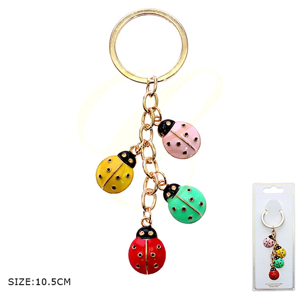 Colorful Four Ladybug Charm Keychain .68 each