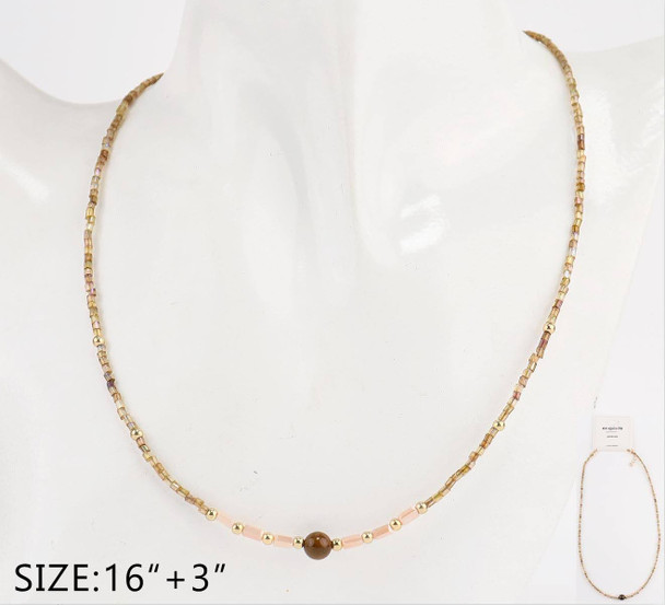 Trendy Everyday Layering Minimalist Beaded Necklace .68 each